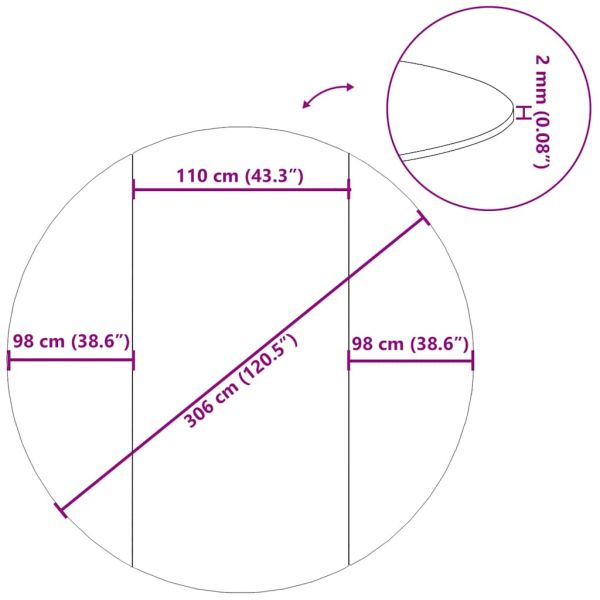 Подложка за басейни светлосива Ø306 см полиестерен геотекстил