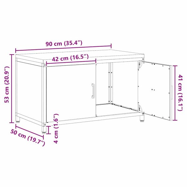 Съхранение в кухнята с рафт Ръждясало 60 x 50 x 92 см Стомана