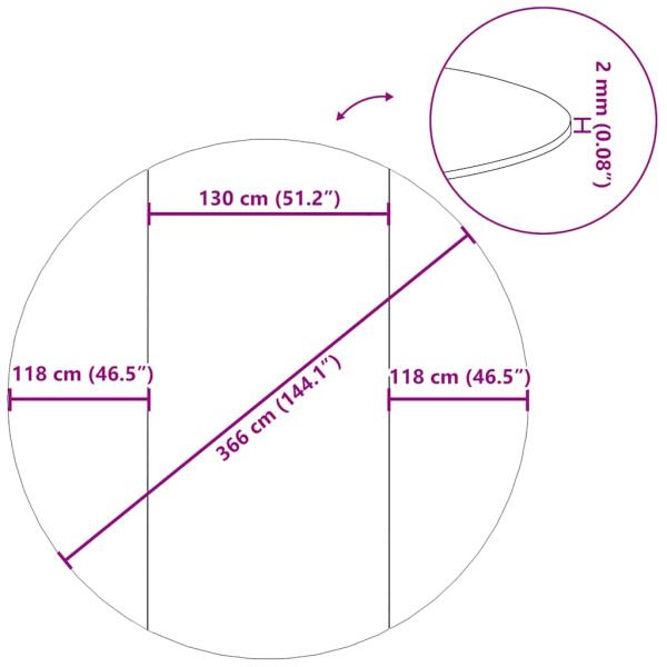 Подложка за басейни светлосива Ø366 см полиестерен геотекстил