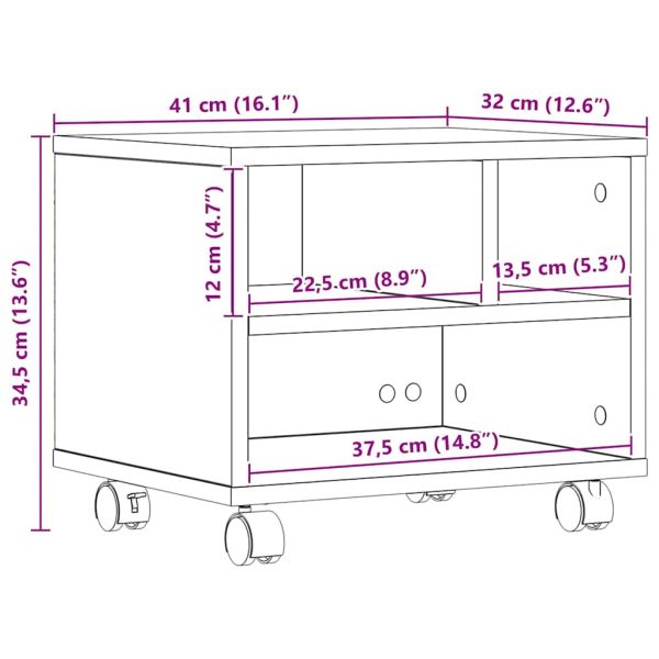 Стойка за принтер Старо дърво 41 x 32 x 33.5 см Инженерно дърво
