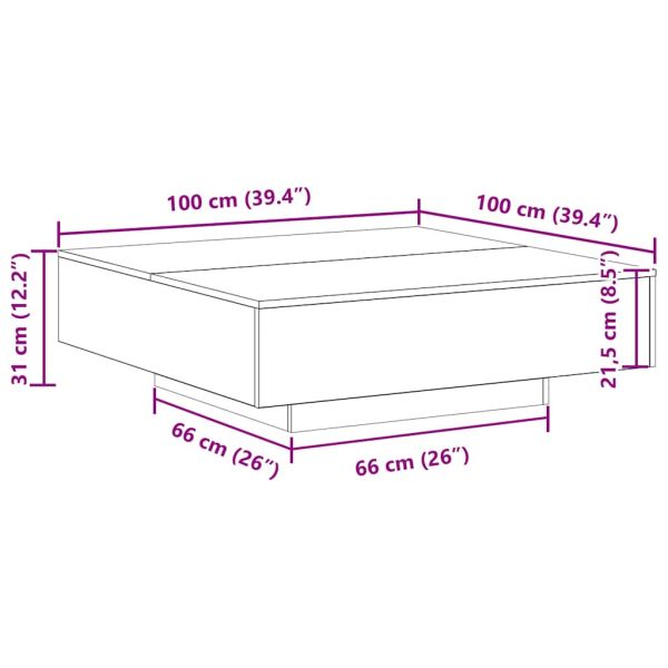 Масичка за кафе Дъб 100 x 100 x 31 cm Инженерно дърво
