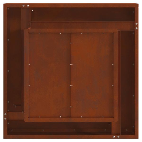 Огнище Кафяво 60 x 60 x 30 cm Патинираща стомана