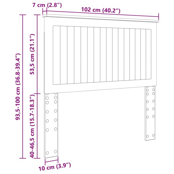 Облегалка за глава с таблото Бяло 100 cm Инженерно дърво