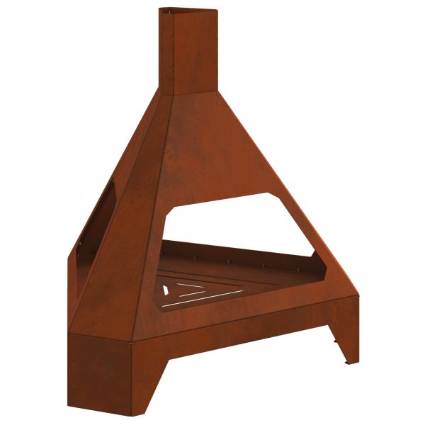 Огнище Кафяво 50 x 43 x 52 см Патинираща стомана