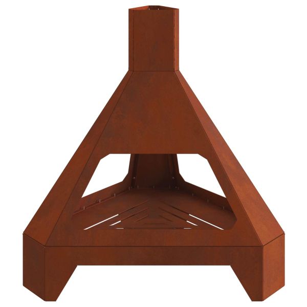 Огнище Кафяво 50 x 43 x 52 см Патинираща стомана