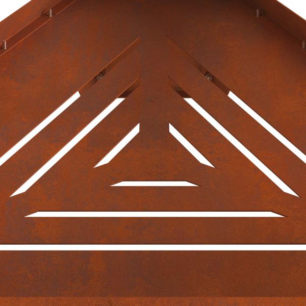 Огнище Кафяво 50 x 43 x 52 см Патинираща стомана