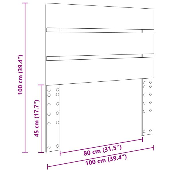 Облегалка за глава с таблото Бяло 100 cm Инженерно дърво