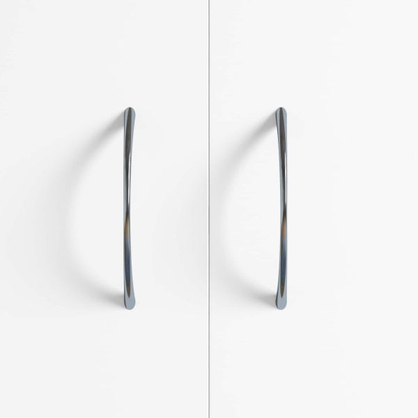 Дръжка 2 pcs Сребрист 107 x 3.6 x 23 мм Неръждаема стомана