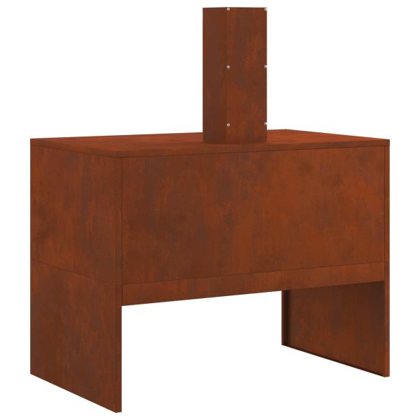 Огнище Кафяво 80 x 50 x 96 см Патинираща стомана