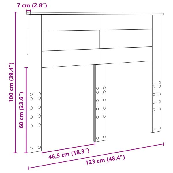 Облегалка за глава с таблото Бяло 120 cm Инженерно дърво