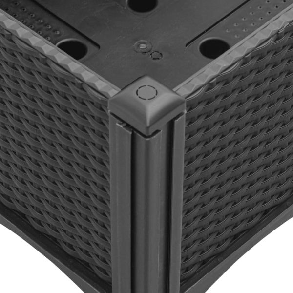 Градинска кашпа с крака, черна, 40x40x42 см, PP