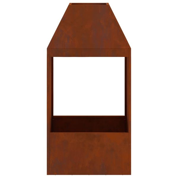 Огнище Кафяво 50 x 50 x 100 cm Патинираща стомана