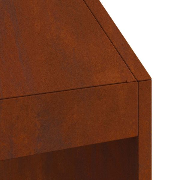 Огнище Кафяво 50 x 50 x 100 cm Патинираща стомана