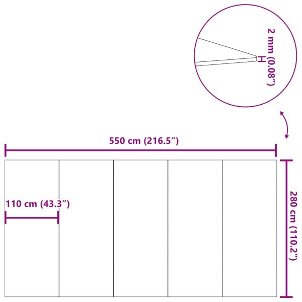Подложка за басейни светлосива 550x280см полиестерен геотекстил