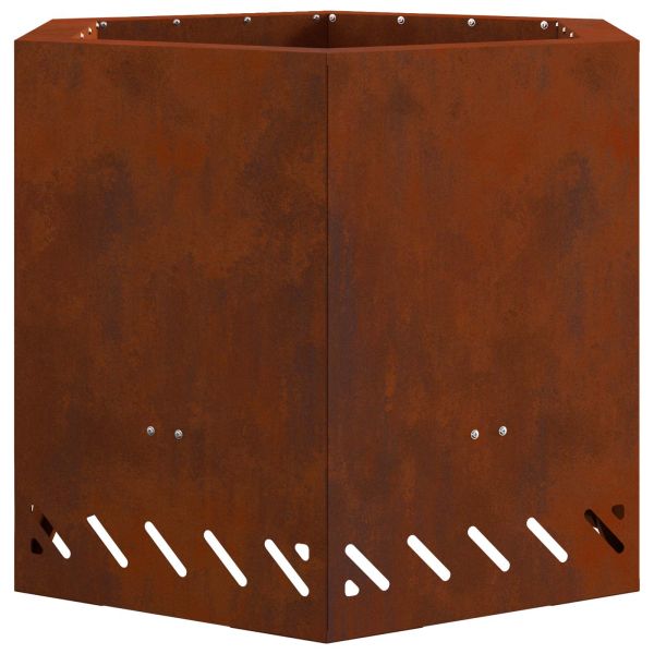 Бездимна камина Кафяво 58 x 58 x 51 см Патинираща стомана