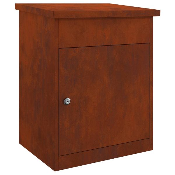 Пощенска кутия за пратки с врата Ръждясало 47.5 x 38 x 59 см