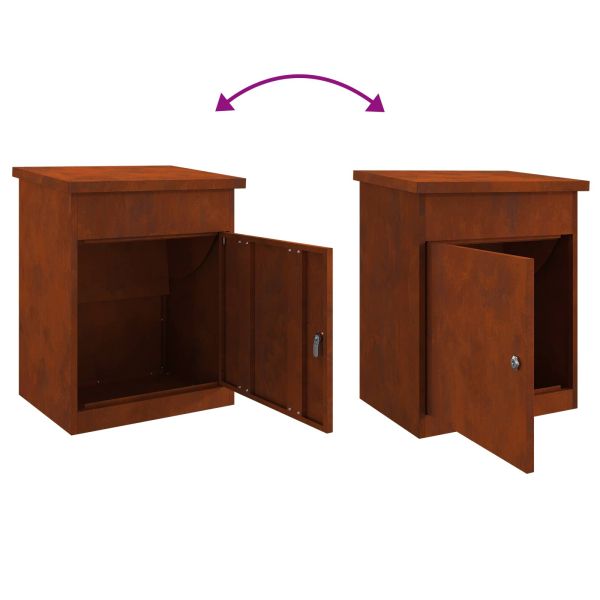 Пощенска кутия за пратки с врата Ръждясало 47.5 x 38 x 59 см