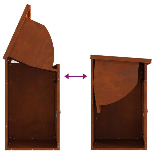 Пощенска кутия за пратки с врата Ръждясало 47.5 x 38 x 59 см