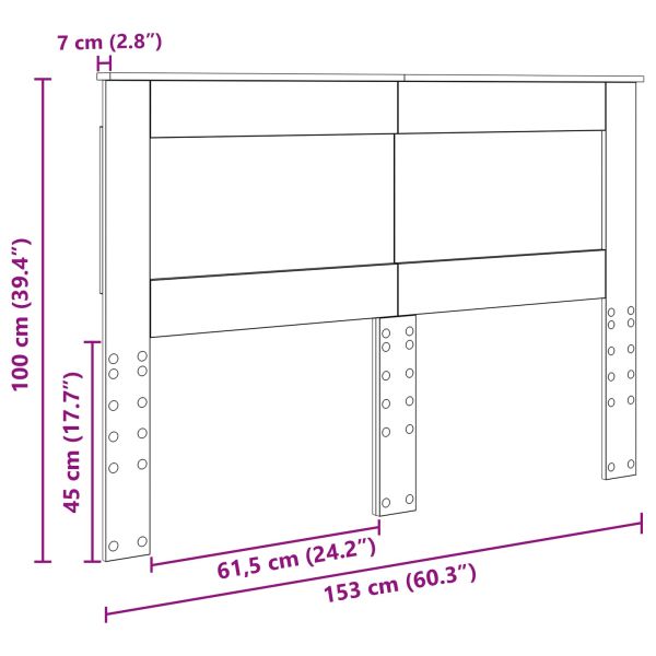Облегалка за глава с таблото Бяло 150 cm Инженерно дърво