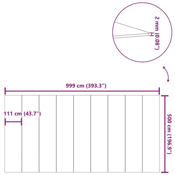 Подложка за басейни светлосива 999x500см полиестерен геотекстил