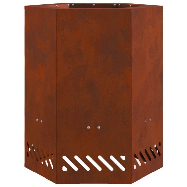 Бездимна камина Кафяво 38 x 38 x 51 см Патинираща стомана