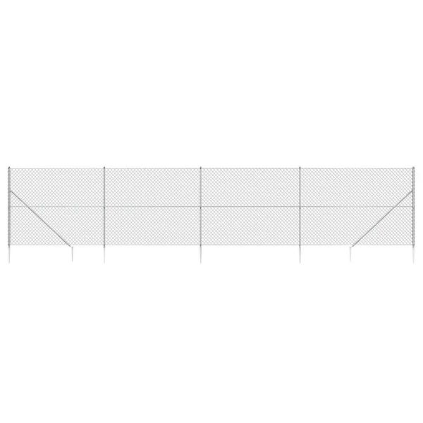 Плетена оградна мрежа с шипове, сребриста, 1,6x10 м
