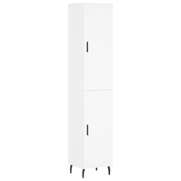 Висок шкаф, бял, 34,5x34x180 см, инженерно дърво