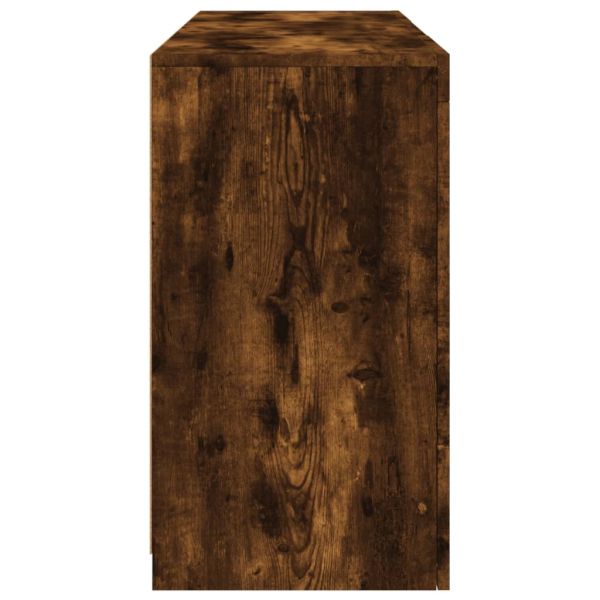 Сайдборд с LED светлини, oпушен дъб, 123x37x67 см