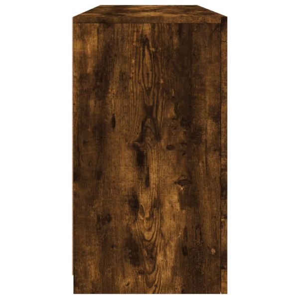 Сайдборд с LED светлини, oпушен дъб, 142,5x37x67 см