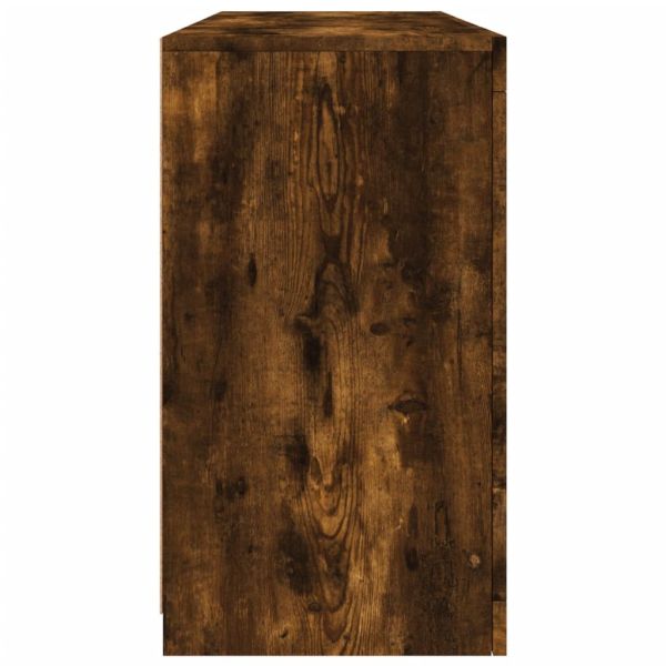 Сайдборд с LED светлини, oпушен дъб, 142,5x37x67 см