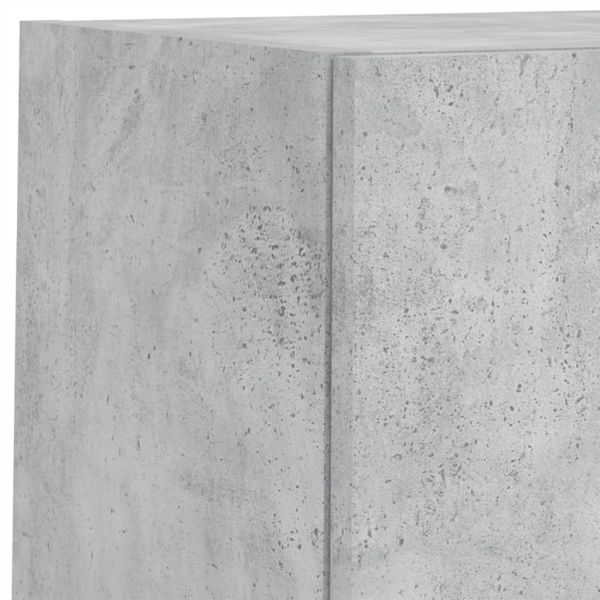 ТВ стенни шкафове, 4 части, с LED светлини, бетонно сиви