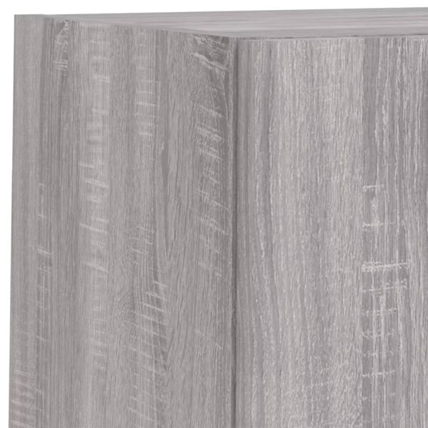 ТВ стенни шкафове, 4 части, с LED светлини, сив сонома