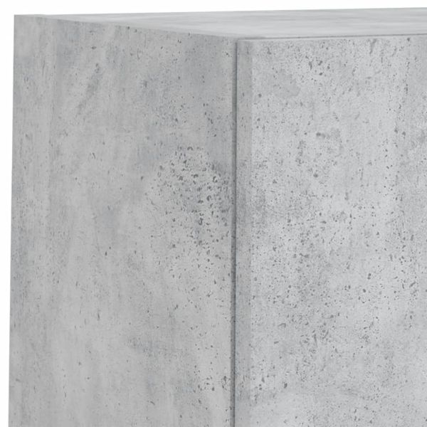 ТВ стенни модули с LED, 6 части, бетонно сиви, инженерно дърво