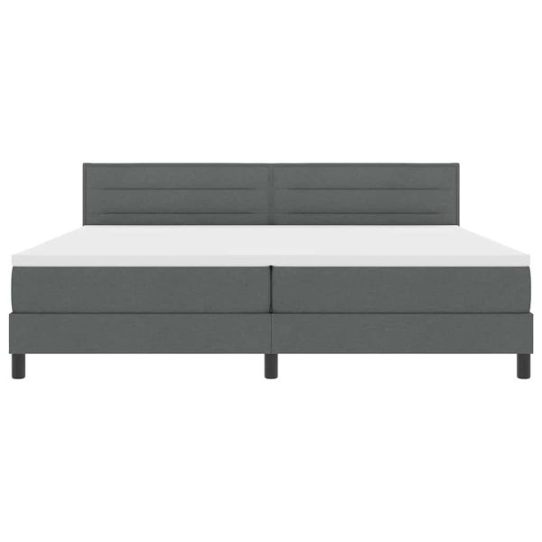 Легло с пружинирана основа Тъмен сив 200 x 200 cm текстил