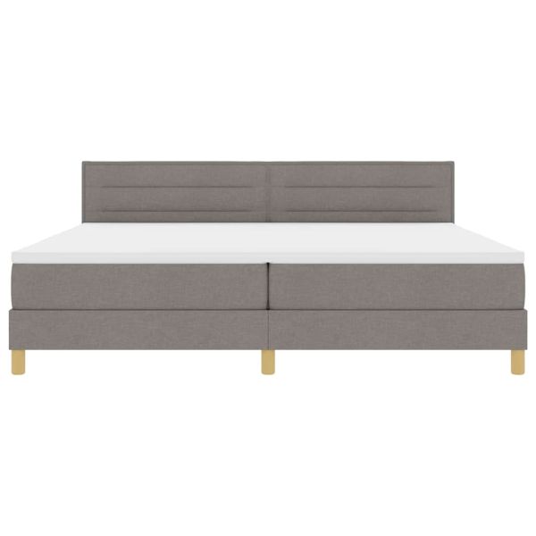 Легло с пружинирана основа с матрак Таупе 200 x 200 cm текстил