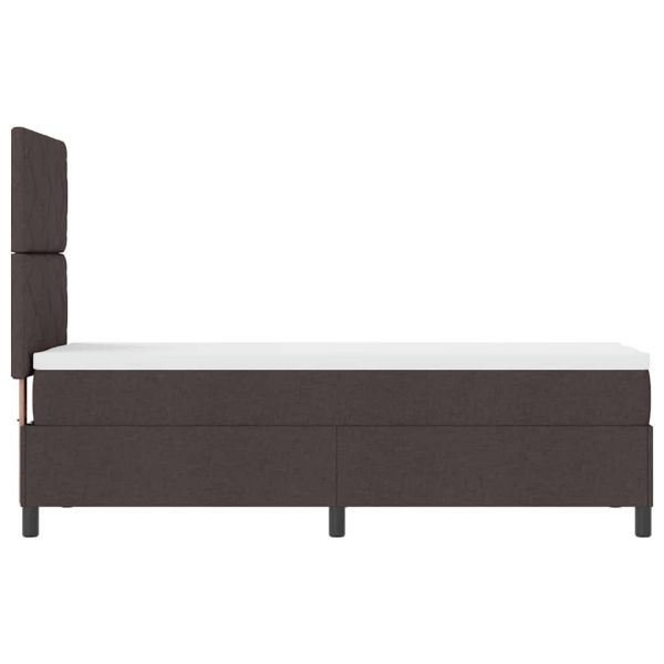 Легло с пружинирана основа Тъмен кафяв 80 x 200 cm текстил