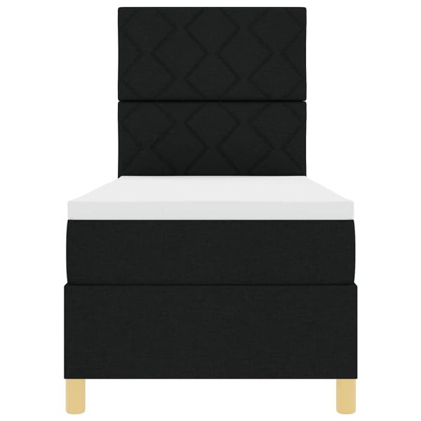 Легло с пружинирана основа с матрак Черно 80 x 200 cm текстил