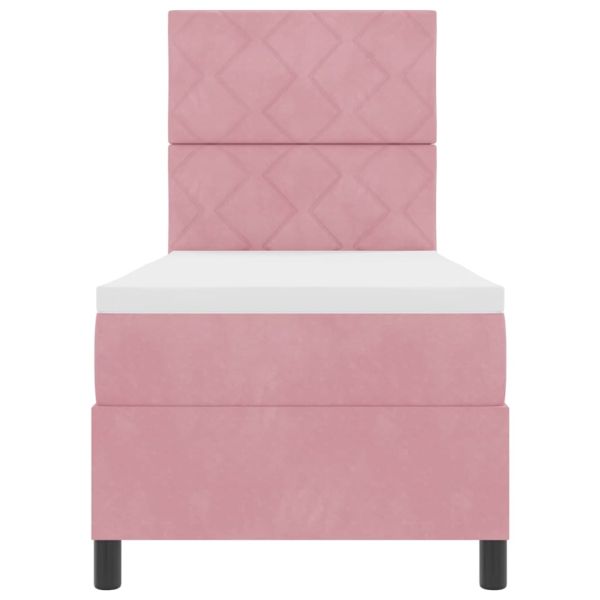 Легло с пружинирана основа с матрак Розово 80 x 200 cm текстил