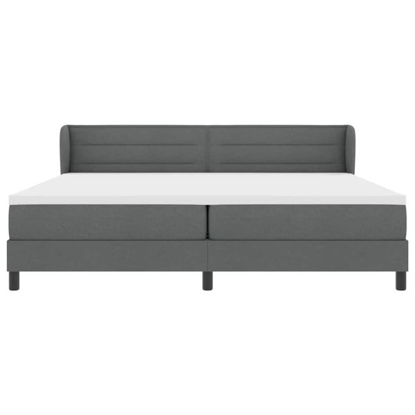 Легло с пружинирана основа Тъмносив 200 x 200 cm текстил