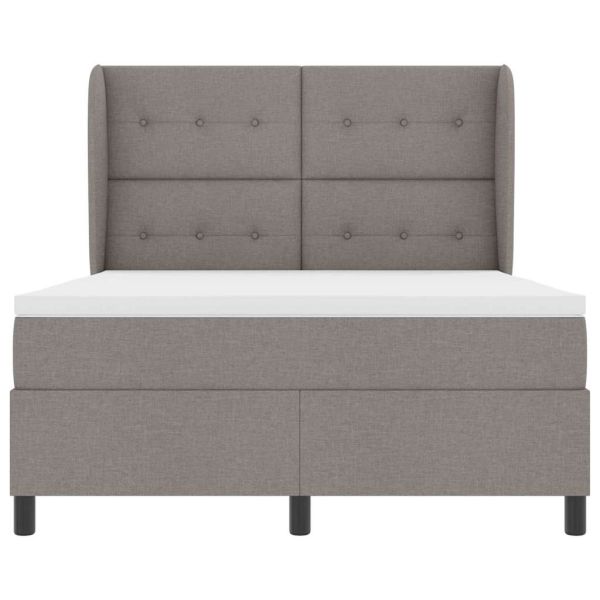 Легло с пружинирана основа с матрак Таупе 140 x 190 cm текстил