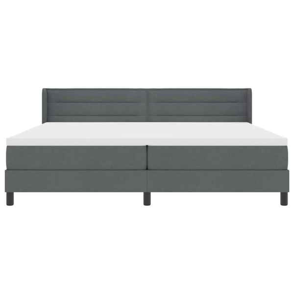 Легло с пружинирана основа Тъмен сив 200 x 200 cm Полиестер