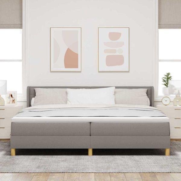 Легло с пружинирана основа Таупе 200 x 200 cm Полиестер