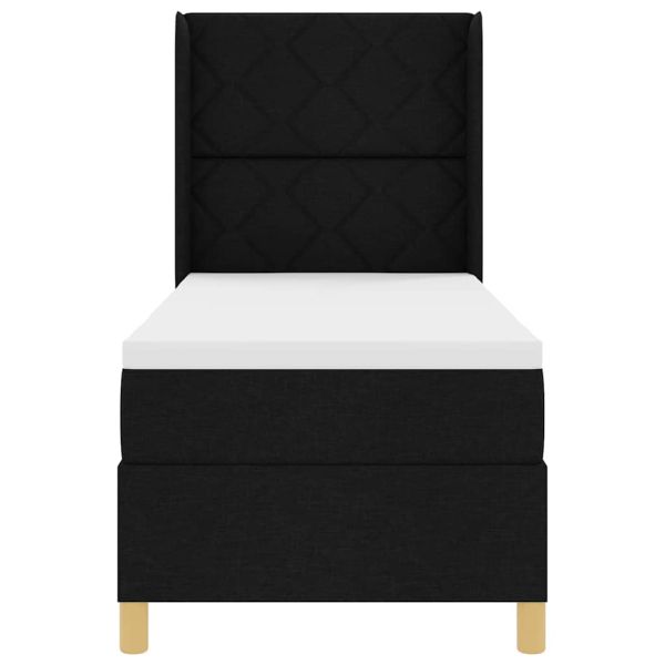 Легло с пружинирана основа с матрак Черно 80 x 200 cm текстил