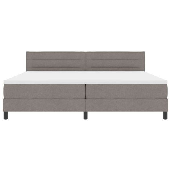 Легло с пружинирана основа с матрак Таупе 200 x 200 cm текстил