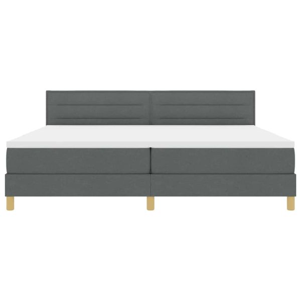 LED кутия за пружини с легло Тъмен сив 200 x 200 cm текстил