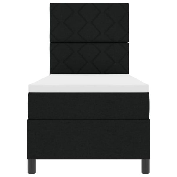 Легло с пружинирана основа с матрак Черно 80 x 200 cm текстил