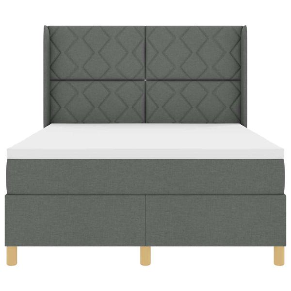 Легло с пружинирана основа с матрак Сив 160 x 200 cm текстил