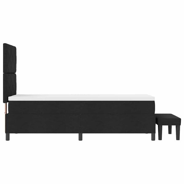 Легло с пружинирана основа с матрак Черно 80 x 200 cm текстил