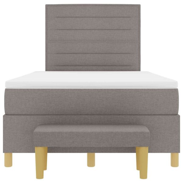 Легло с пружинирана основа с матрак Таупе 120 x 200 cm текстил