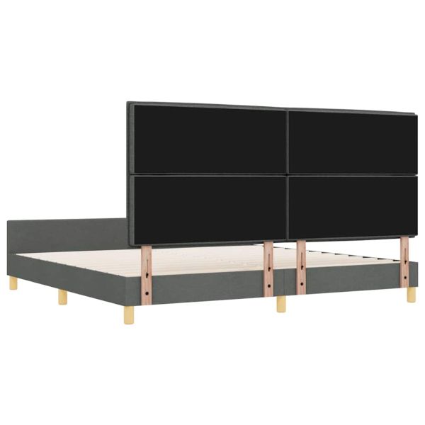 Рамка за легло с таблото Тъмносив 200 x 200 cm текстил